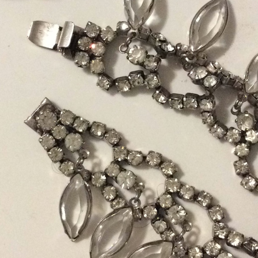 VTG CRYSTALS (faux) BRACELET FASHON JEWELRY ART DECO - Picture 3 of 5